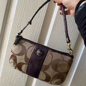 Mini Coach Brown and Purple Purse